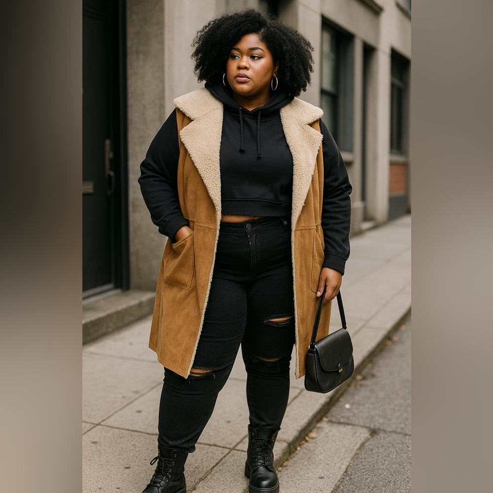 Bagetelle Draped Faux Shearling Sweater Mix